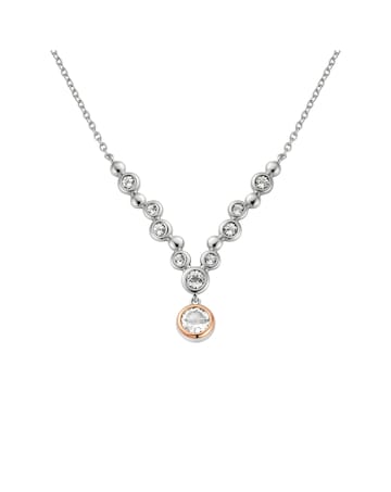 Clogau Celebration Sterling Silver Drop Necklace with Topaz