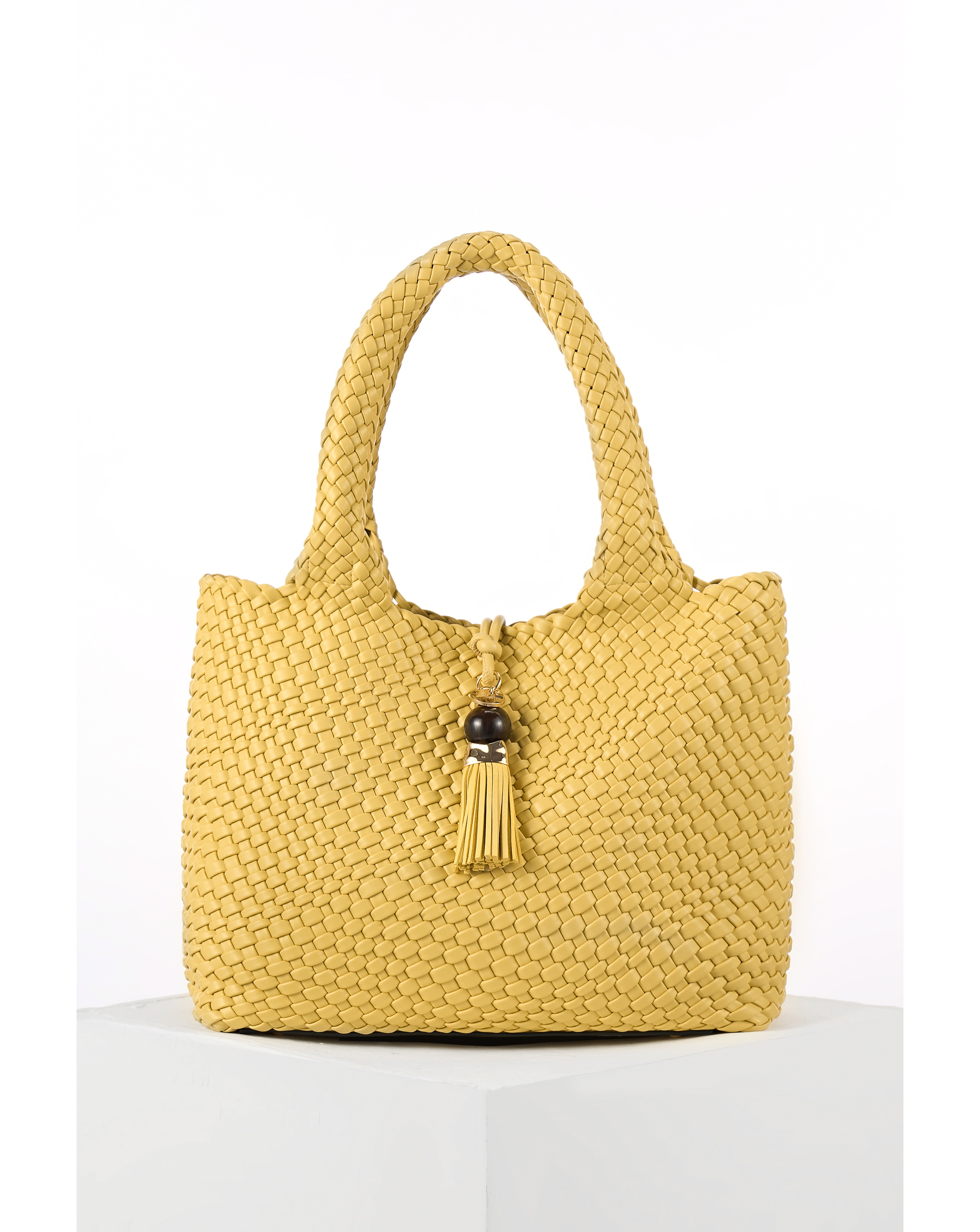 Luella Grey Saskia Yellow Woven Tote