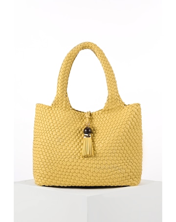 Luella Grey Saskia Yellow Woven Tote