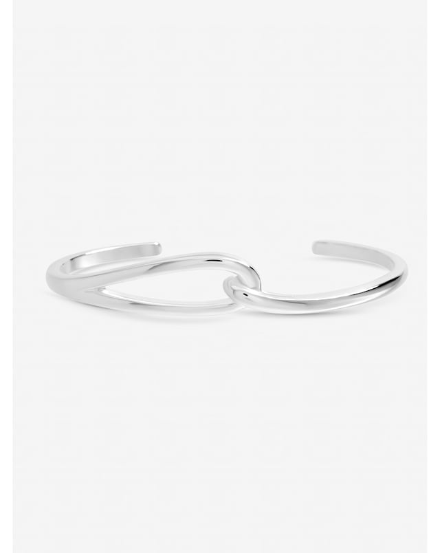 Inicio Sterling Silver Plated Polished Open Link Cuff - Gift Pouch