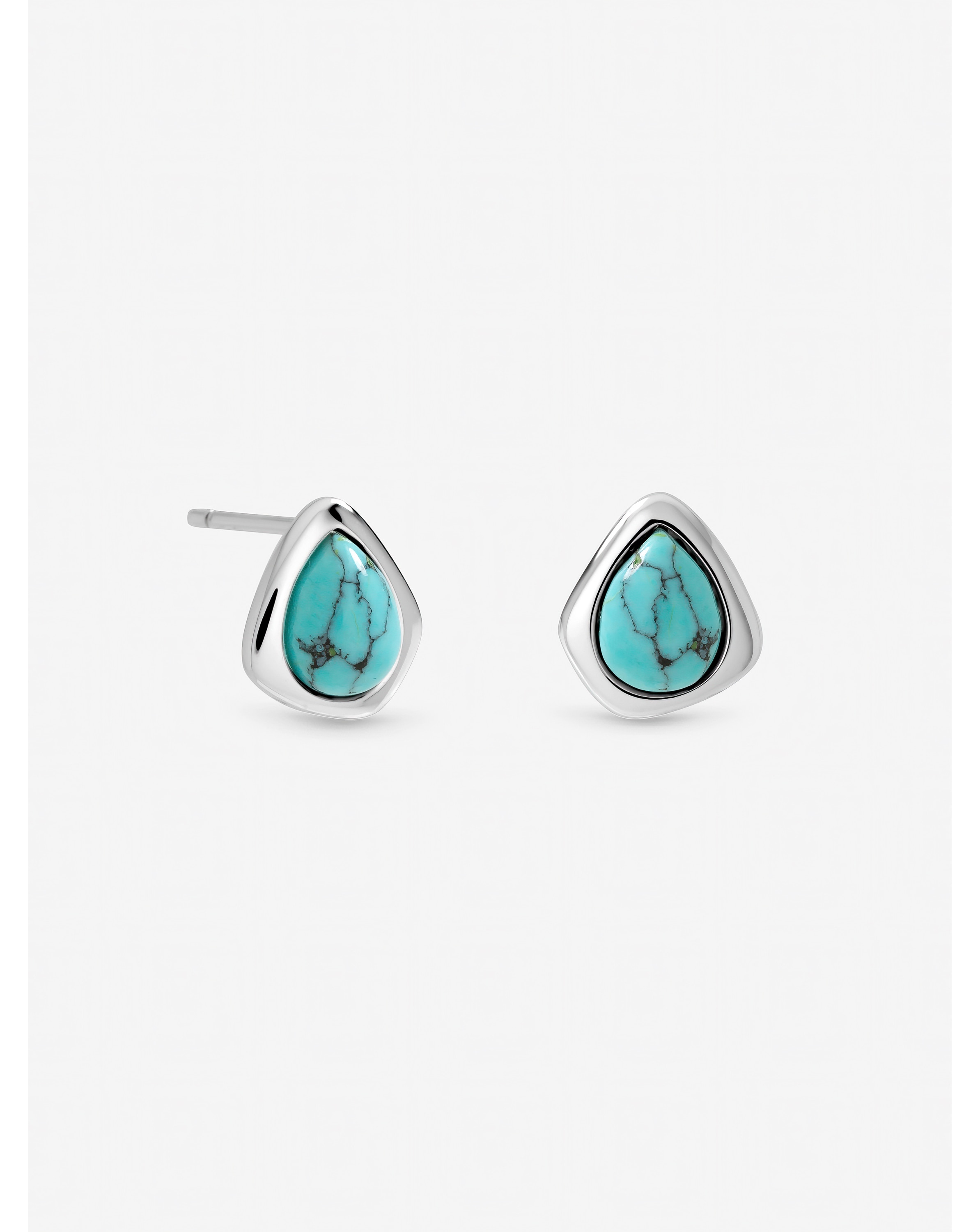 New In - Sterling Silver Plated Turquoise Studs