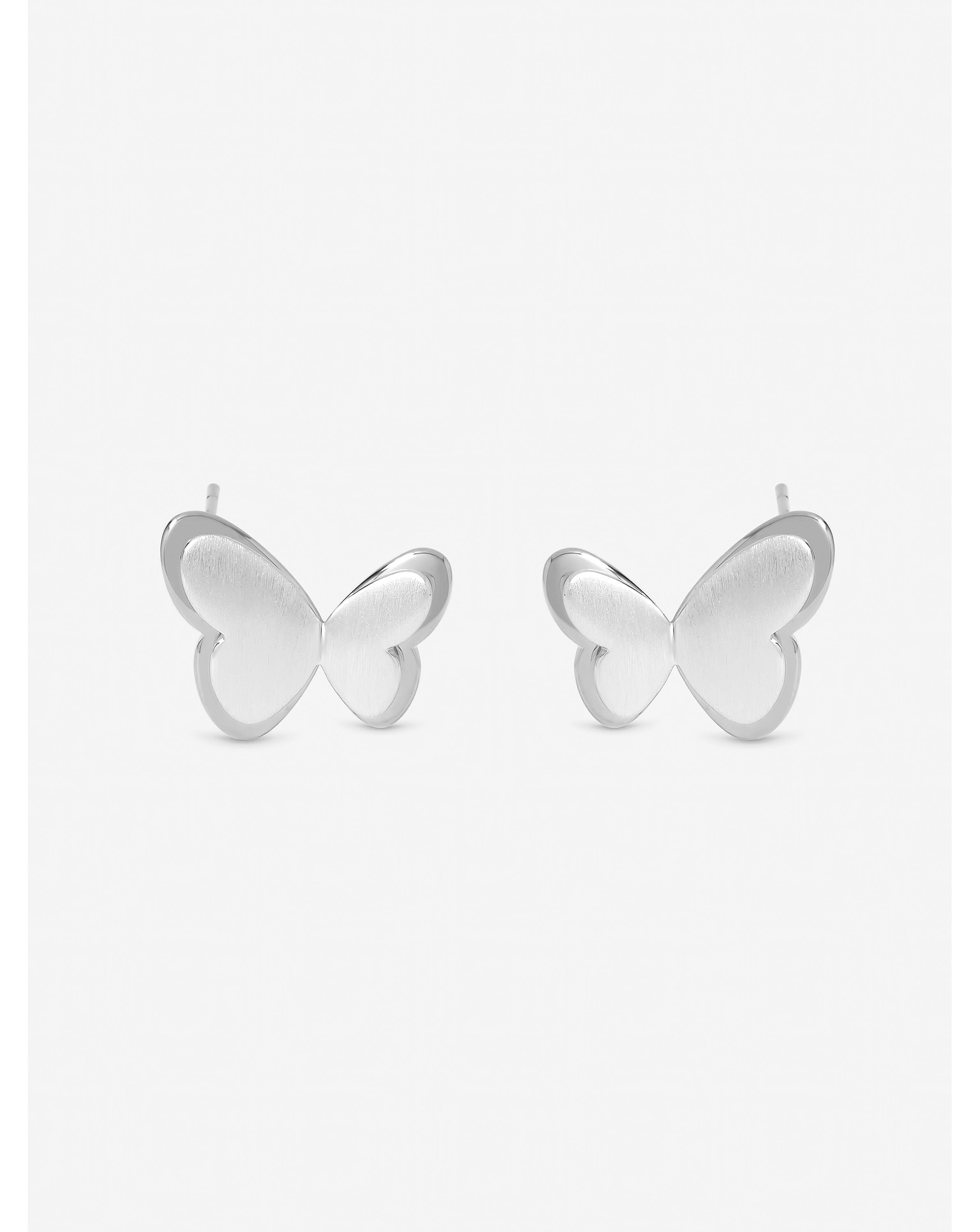 New In - Silver Plated Satin Butterfly Earrings