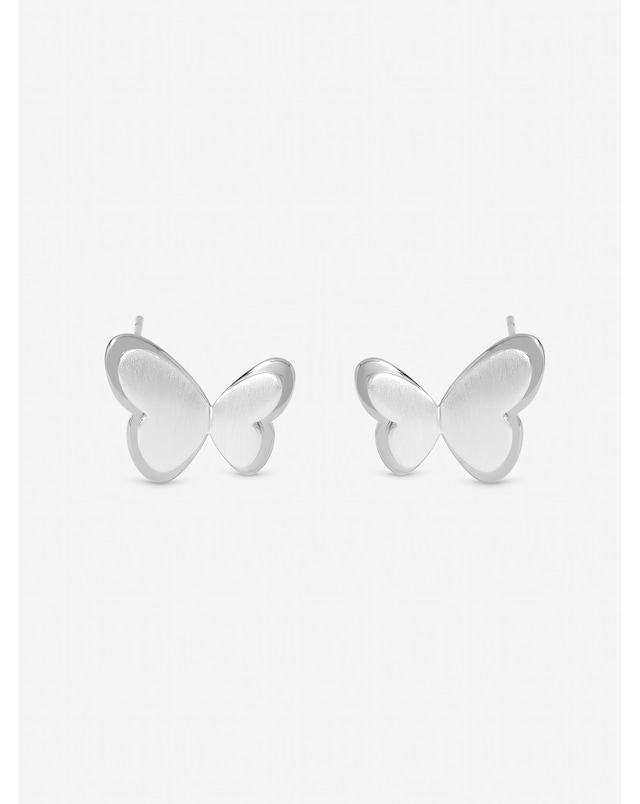 Inicio Sterling Silver Plated Satin Butterfly Earrings