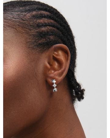Inicio Sterling Silver Plated Celestial Star Hoop Earrings