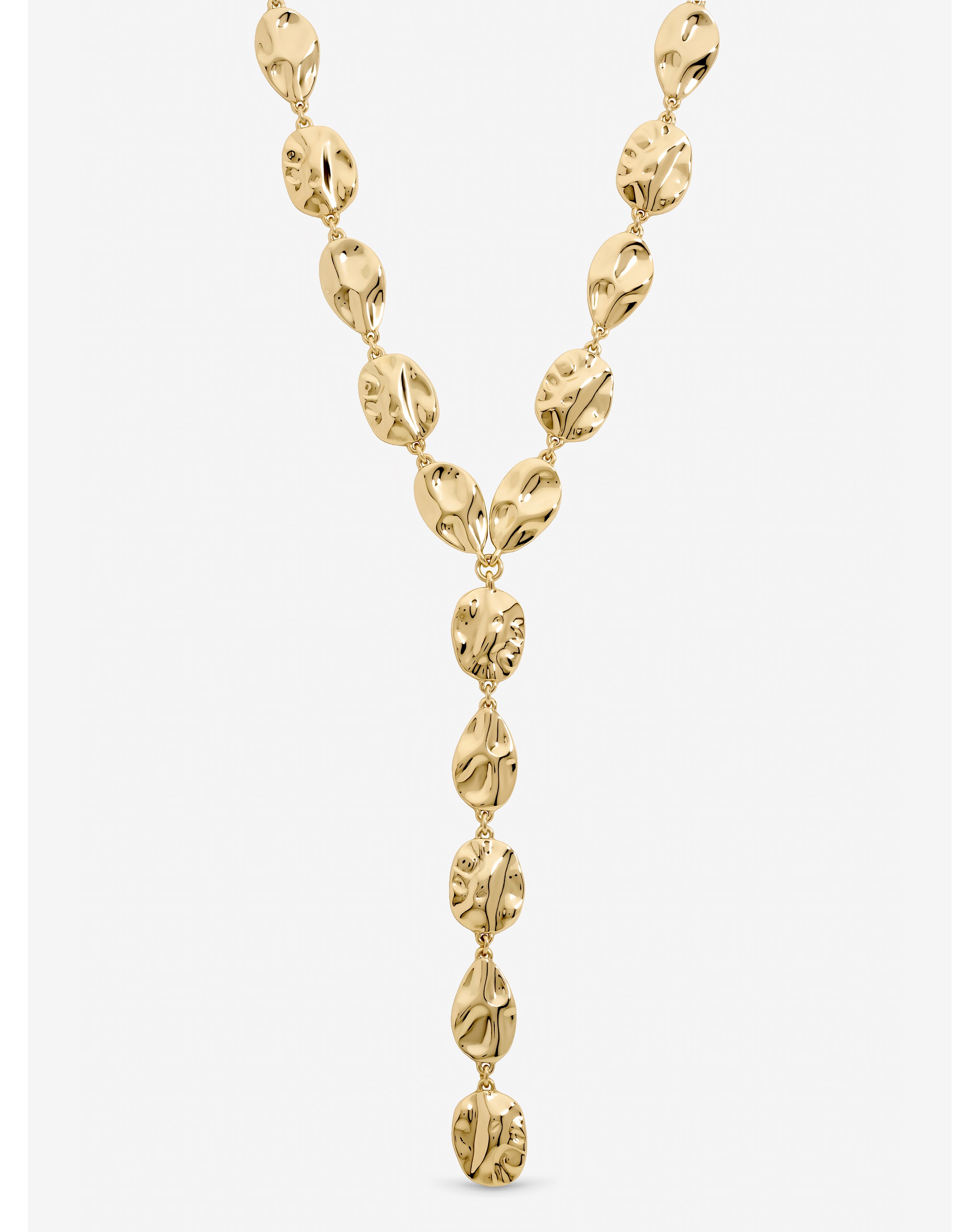 New In - Gold Polished Molten Y-Drop Necklace