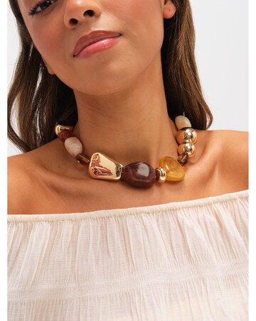 Mood Gold Polished and Resin Allway Necklace