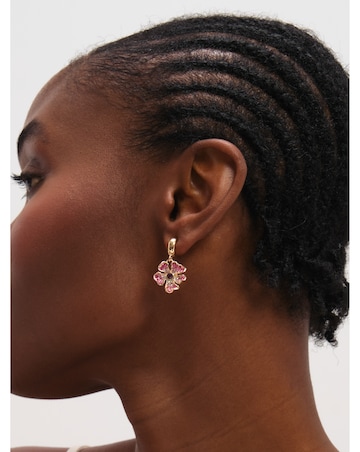 Mood Gold Plated and Multi Coloured Floral Earrings - Pack of 3