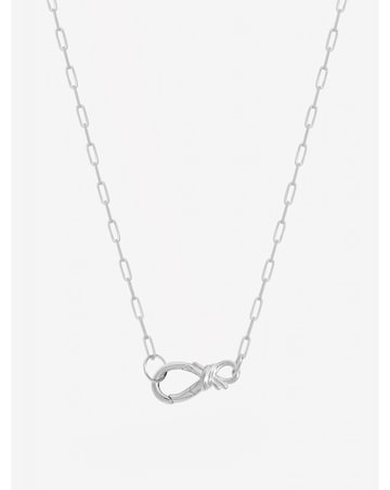 Inicio Sterling Silver Plated Infinity Clasp Necklace - Gift Pouch