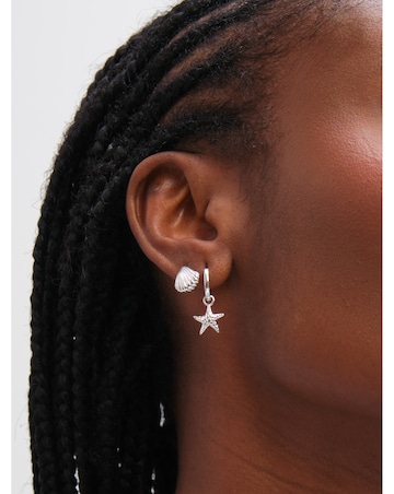 Inicio Sterling Silver Plated Starfish Earrings - Pack of 2