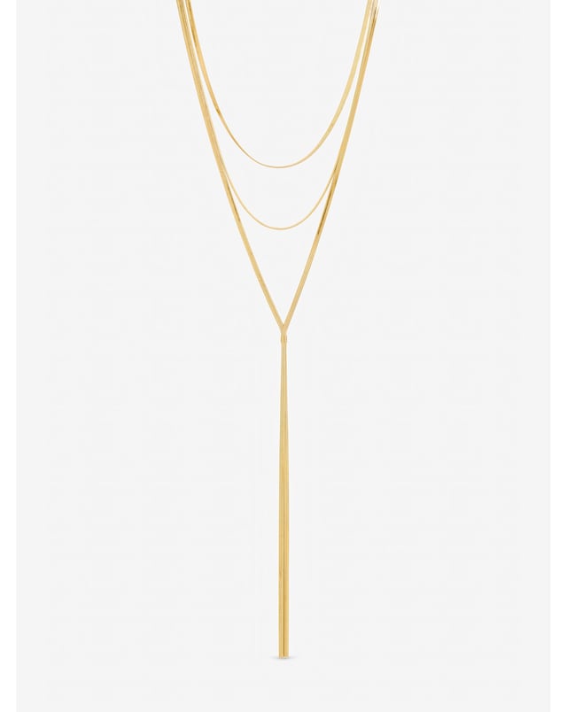 Gold Snake Chain Long Y-Drop Necklace