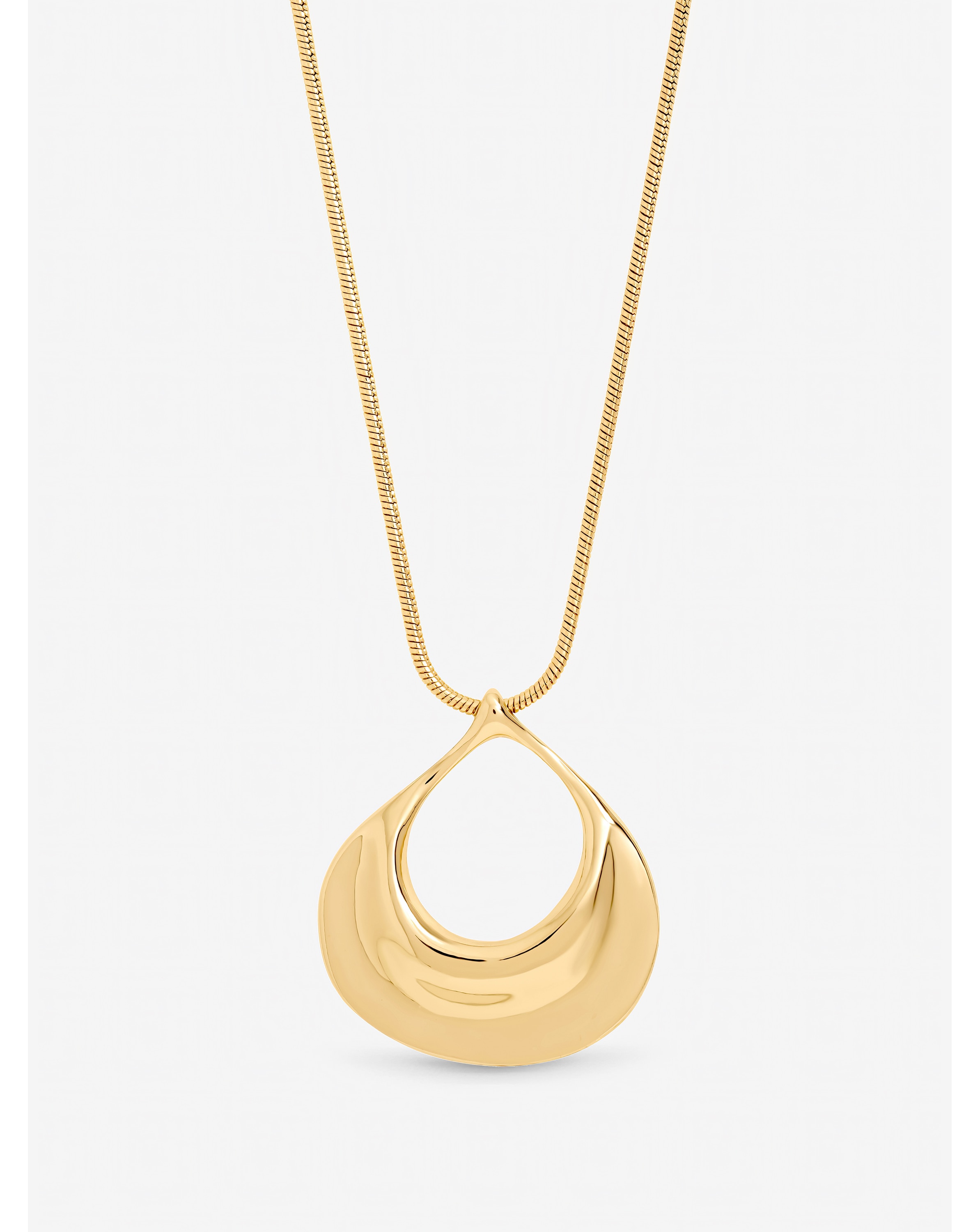 New In - Gold Plated Long Open Drop Pendant