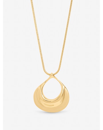 Mood Gold Plated Polished Long Open Drop Pendant