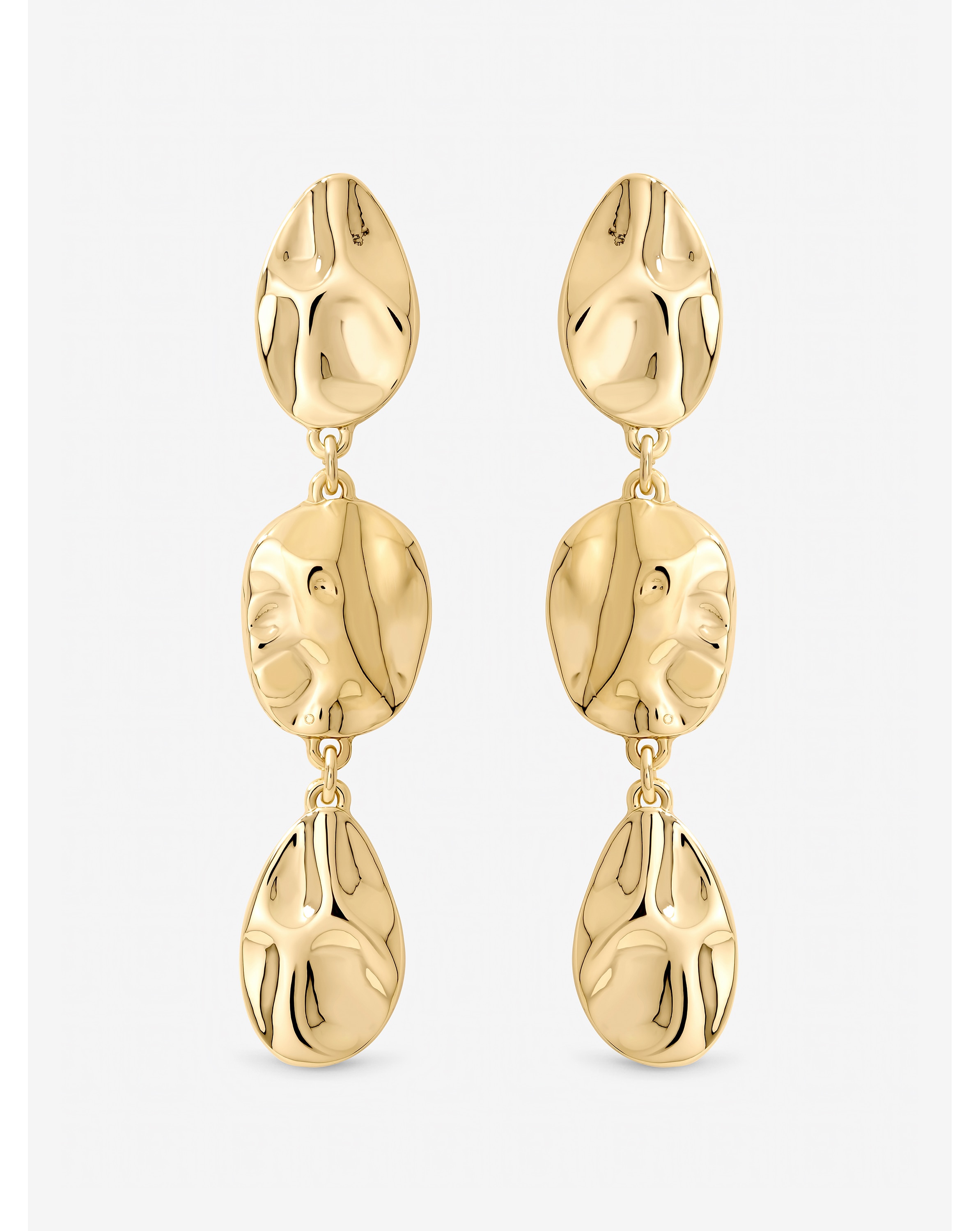 New In - Mood Gold Polished Molten Drop Earrings