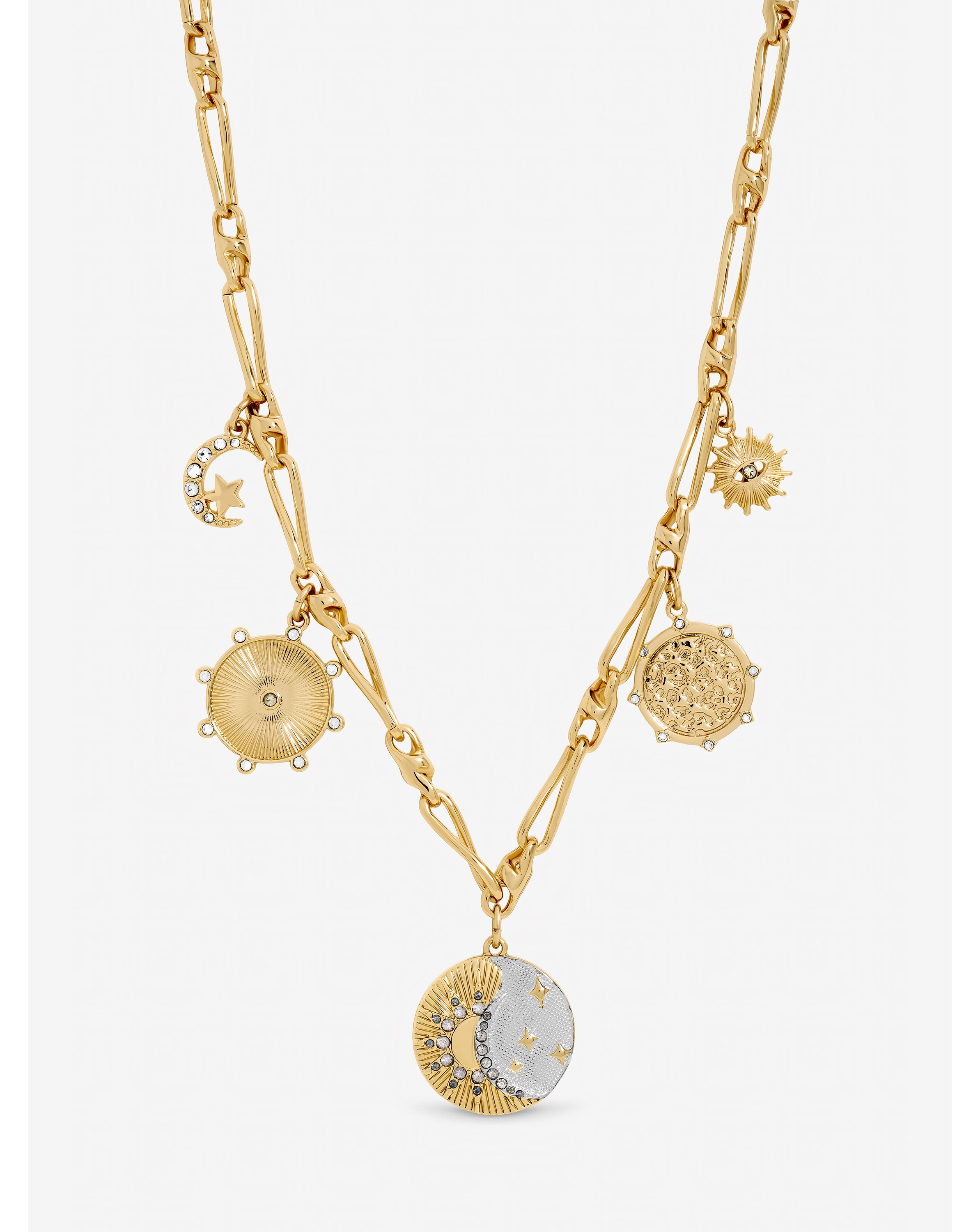 New In - Mood Two Tone Celestial Charm Necklace