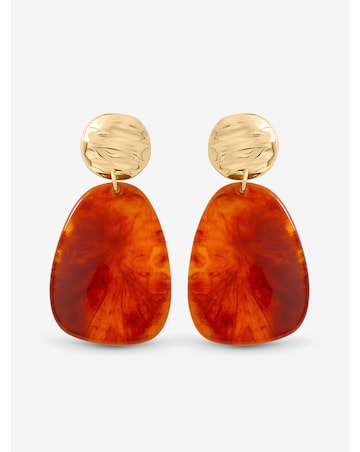 Mood Gold Plated and Resin Statement Drop Earrings