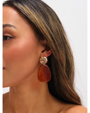 Mood Gold Plated and Resin Statement Drop Earrings