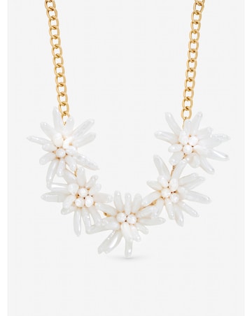 Mood Statement Pearl Floral Neckalce