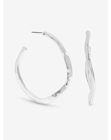 Mood Silver Plated Large Molten Hoops