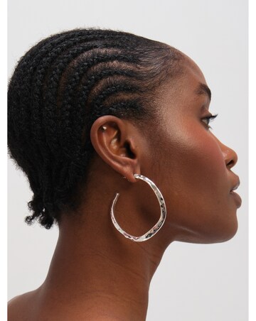 Mood Silver Plated Large Molten Hoops