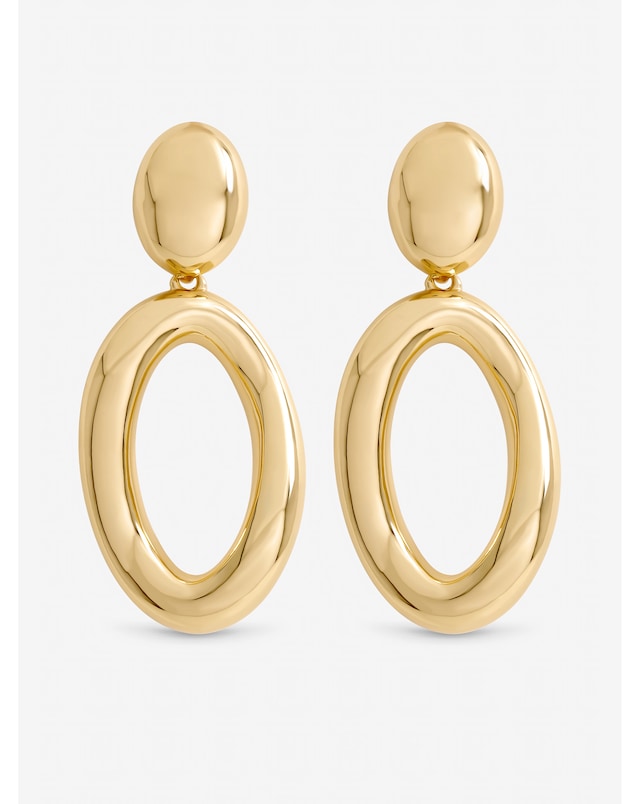 Mood Gold Plated Polished Open Drop Earrings