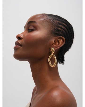 Mood Gold Plated Polished Open Drop Earrings