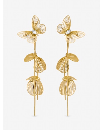 Mood Gold Plated Buttefly Drop Earrings