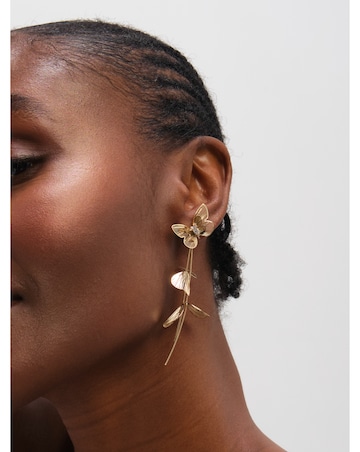 Mood Gold Plated Buttefly Drop Earrings