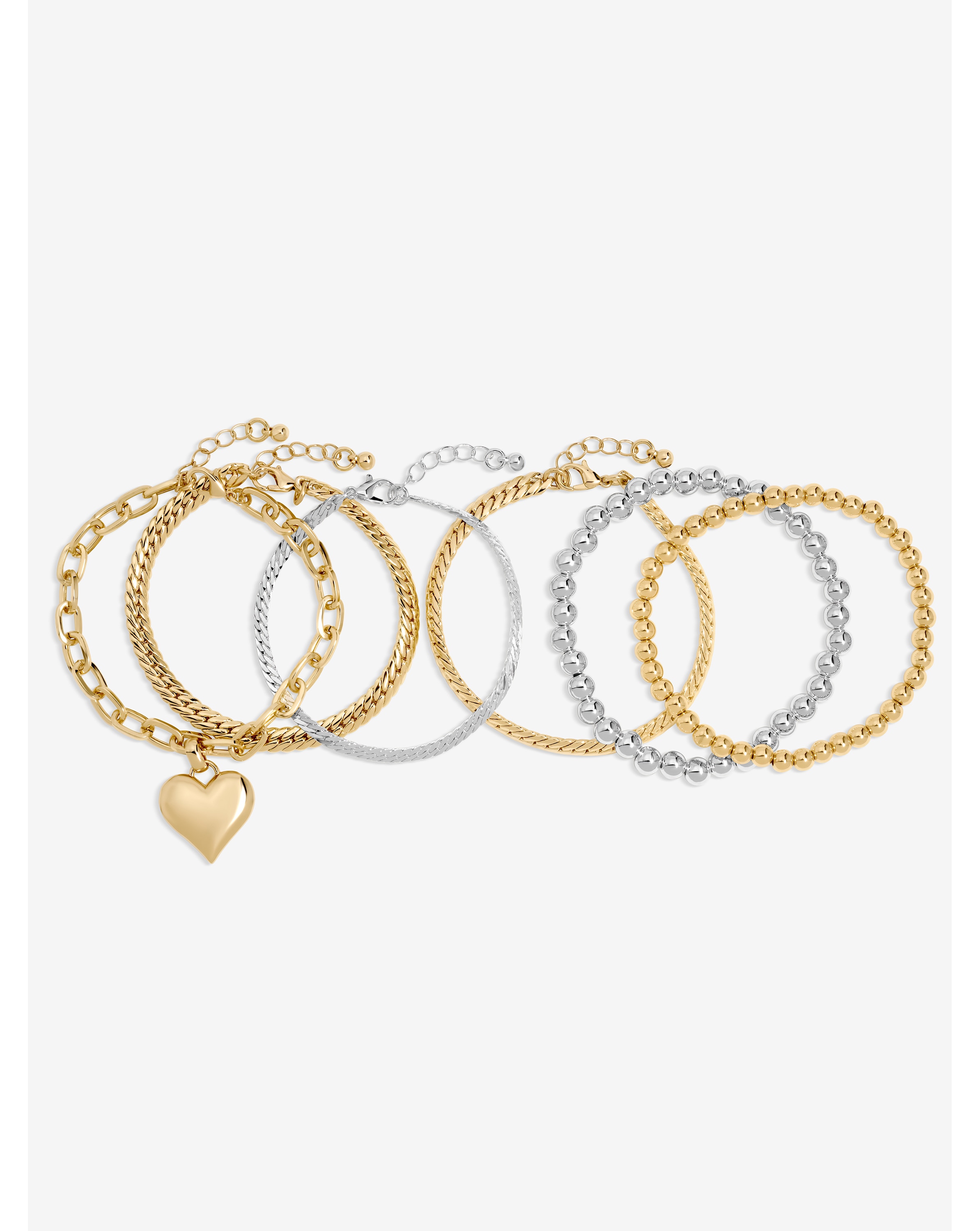 New In - Mood Two Tone Heart Bracelet - Pack of 4