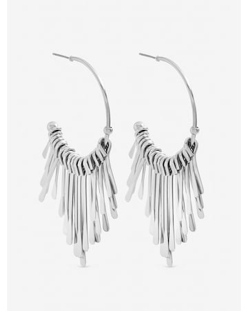 Mood Silver Plated Polished Stick Hoops