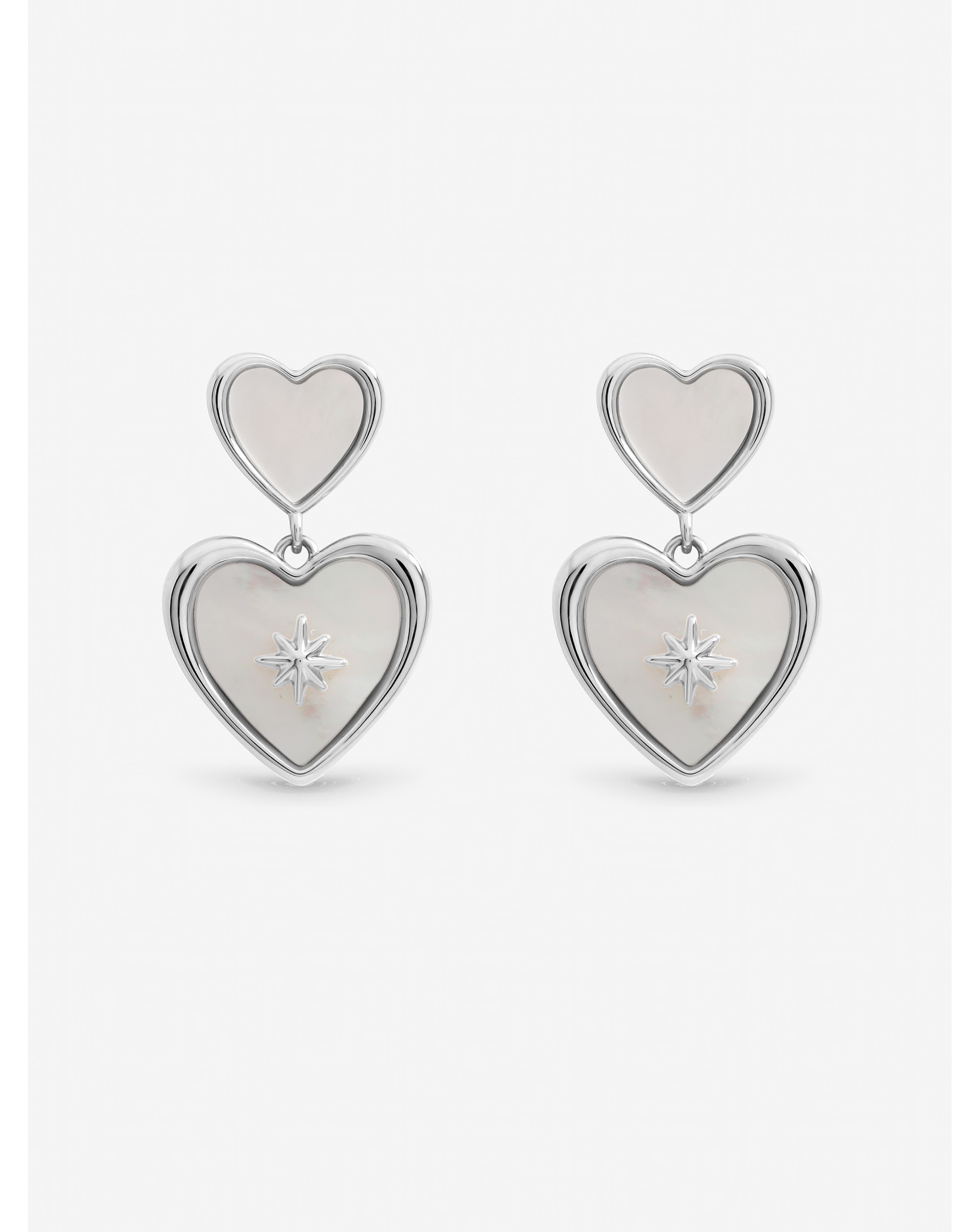 New In - Mother of Pearl Celestial Heart Earrings