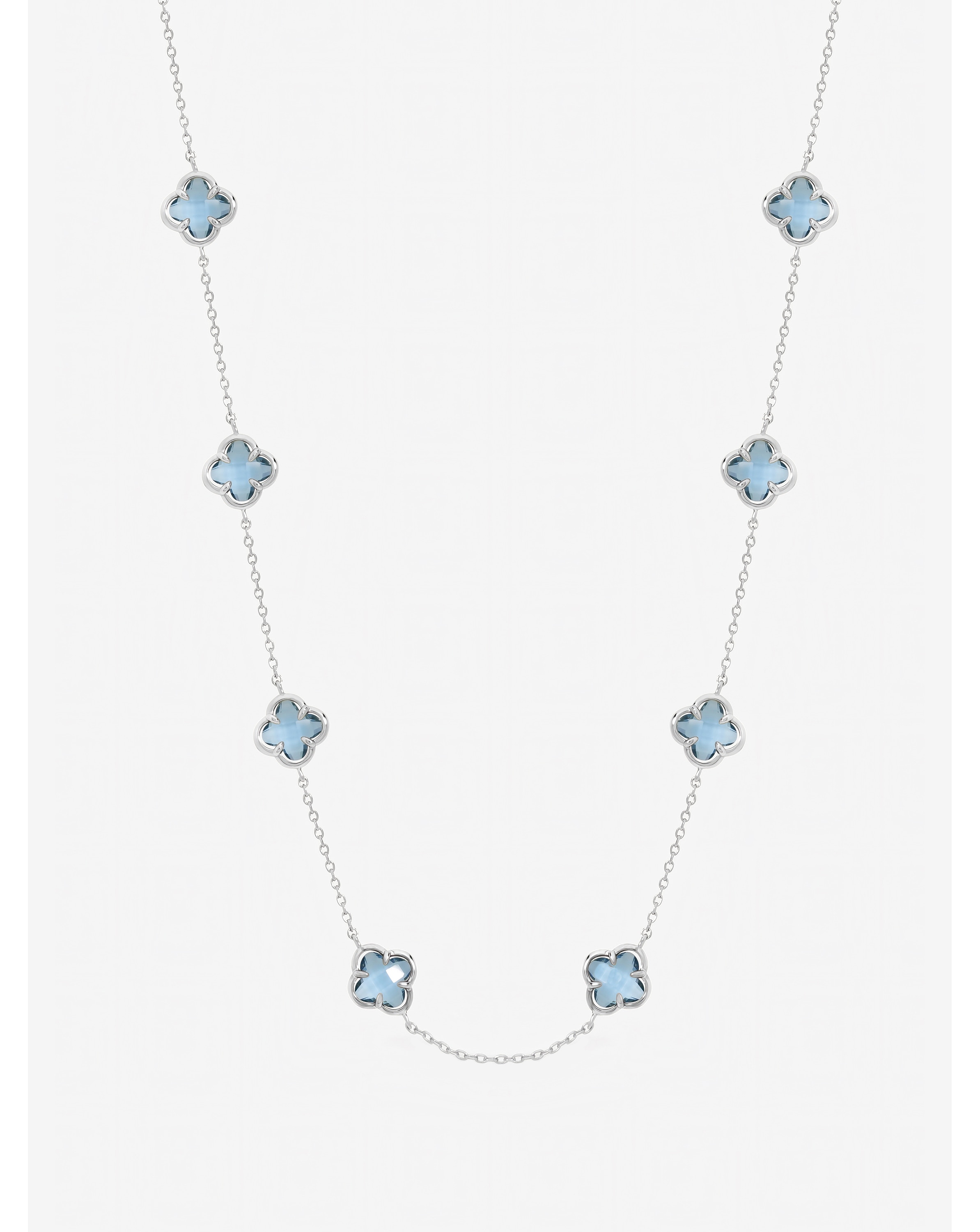 New In - Light Sapphire Clover Necklace