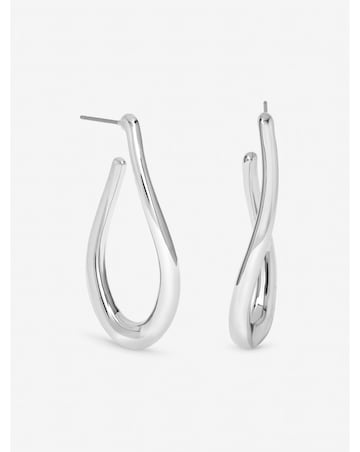 Mood Silver Plated Twist Hoop Earrings
