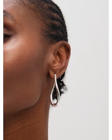 Mood Silver Plated Twist Hoop Earrings