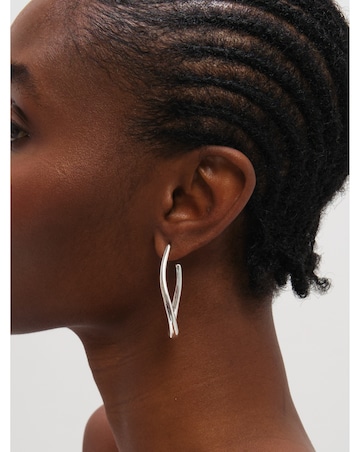 Mood Silver Plated Twist Hoop Earrings