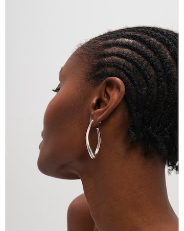 Mood Silver Plated Twist Hoop Earrings