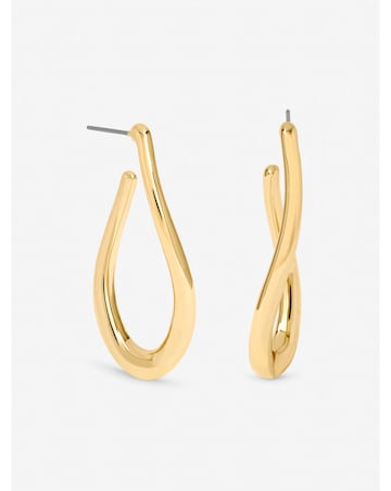 Mood Gold Plated Twist Hoop Earrings