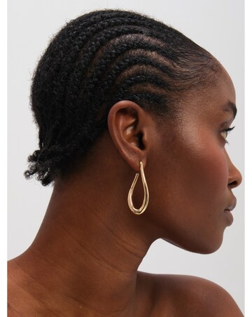 Mood Gold Plated Twist Hoop Earrings