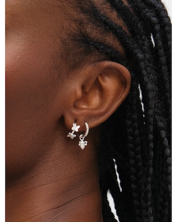 Inicio Sterling Silver Plated Butterfly Bumble Bee Earrings - Pack of 2