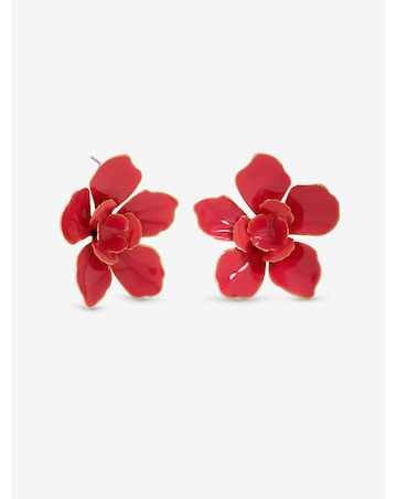 Mood Gold Pink Floral Earrings