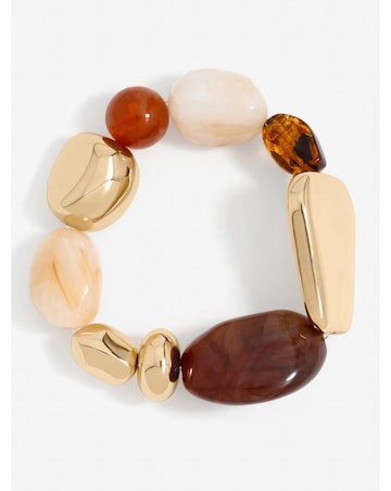 Mood Gold Polished and Resin Stretch Bracelet