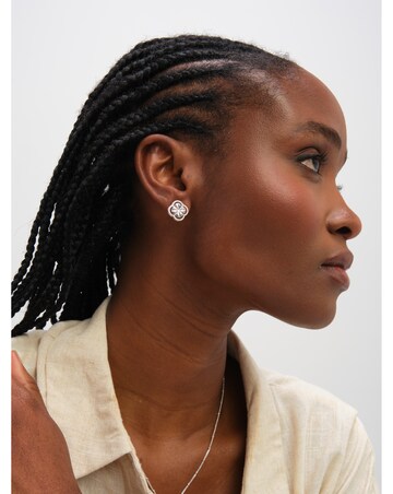 Inicio Sterling Silver Plated Diamond Cut Clover Set - Gift Box