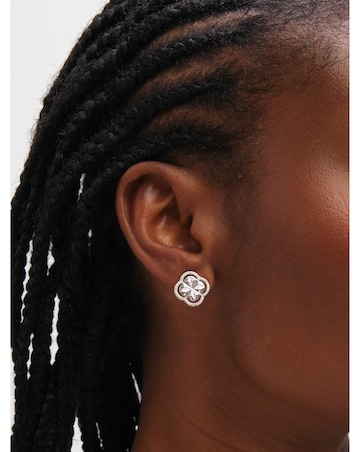 Inicio Sterling Silver Plated Diamond Cut Clover Set - Gift Box