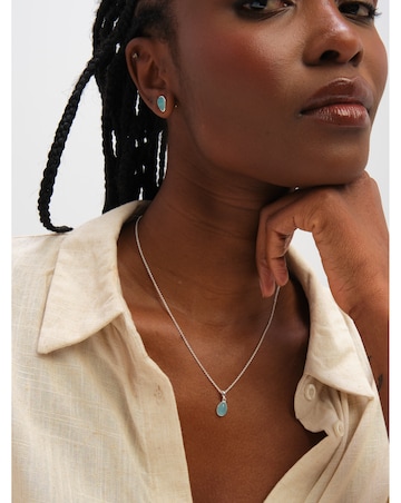 Inicio Sterling Silver Plated Turquoise Peardrop Set - Gift Box