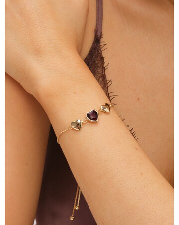 Jon Richard Gold Plated Crystal and Red Heart Trio Set - Gift Box