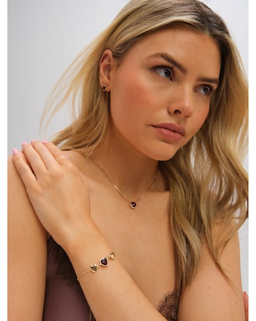 Jon Richard Gold Plated Crystal and Red Heart Trio Set - Gift Box