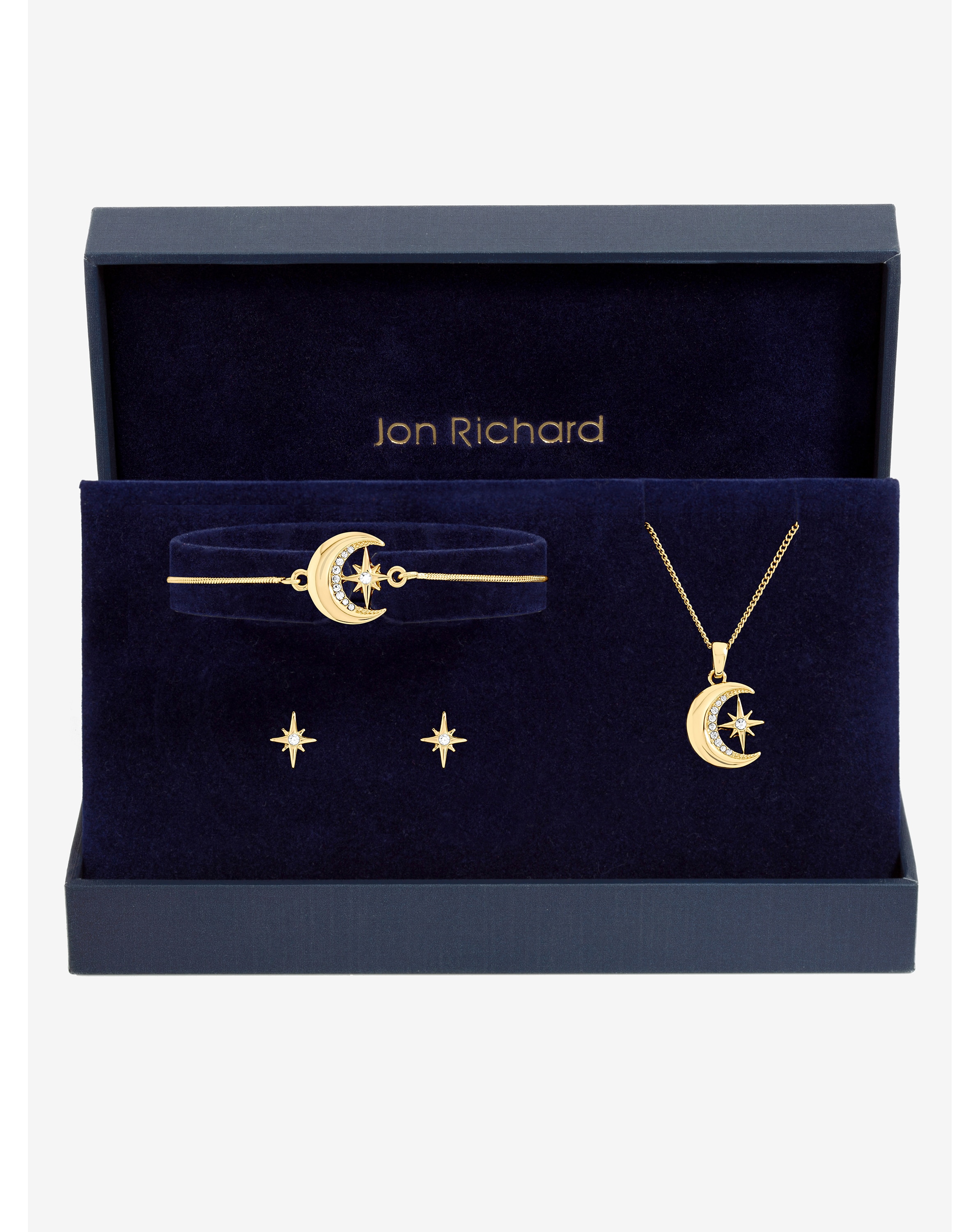 Gold Plated Crystal Moon Set - Gift Box