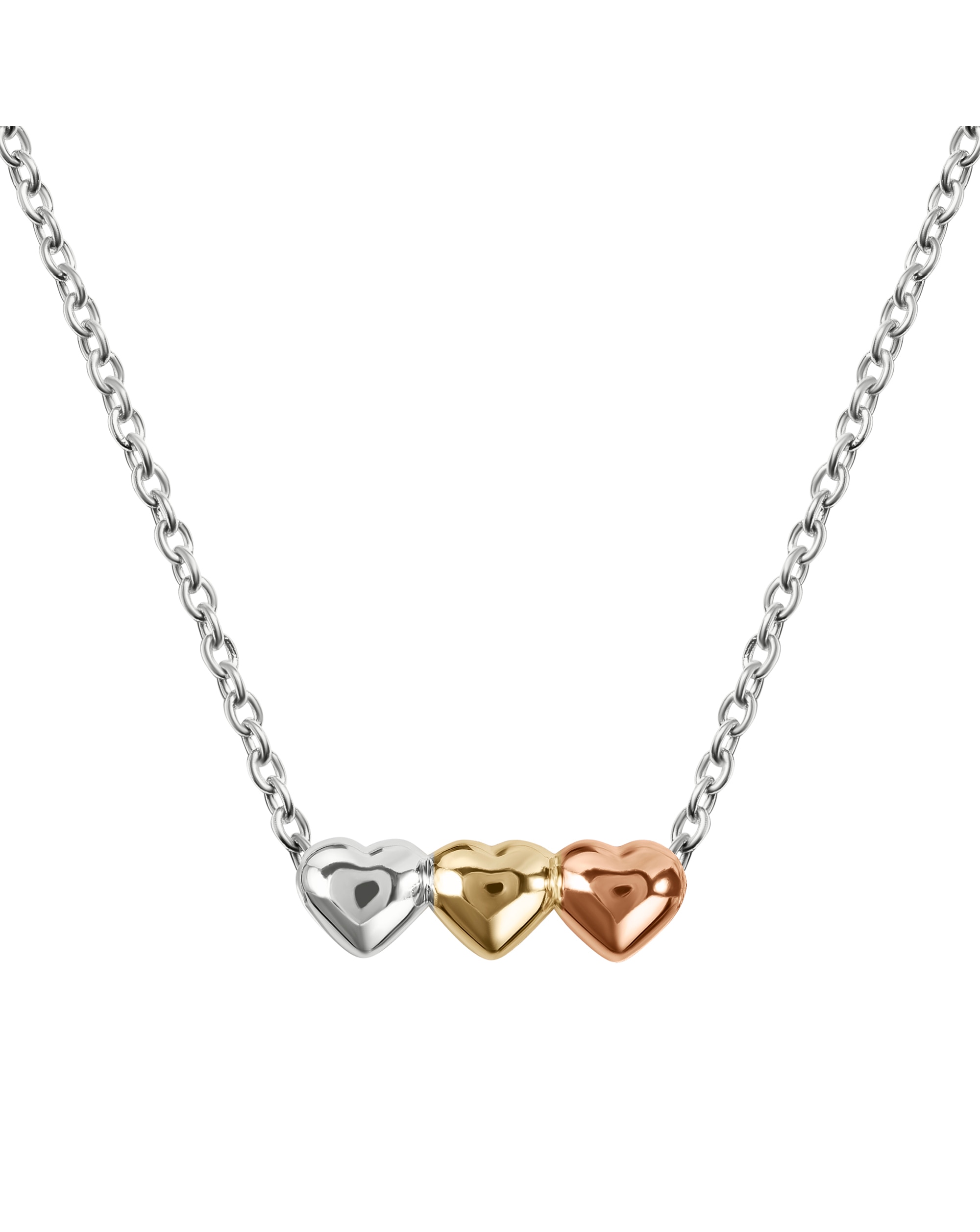 New In - Radley Silver Triple Mix Heart Necklace