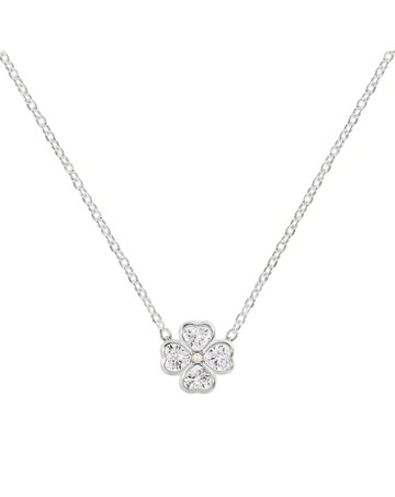 Radley Silver Clear CZ Flower Necklace