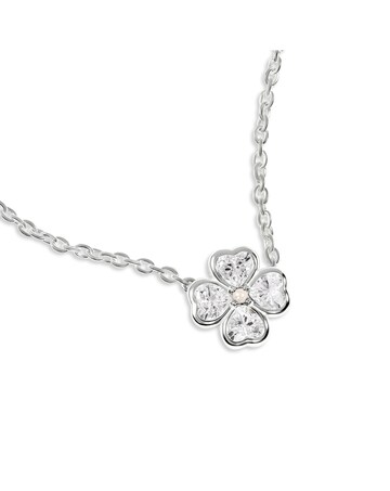 Radley Silver Clear CZ Flower Necklace
