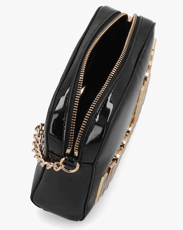 Love Moschino Enameled Logo Black Cross-Body Bag